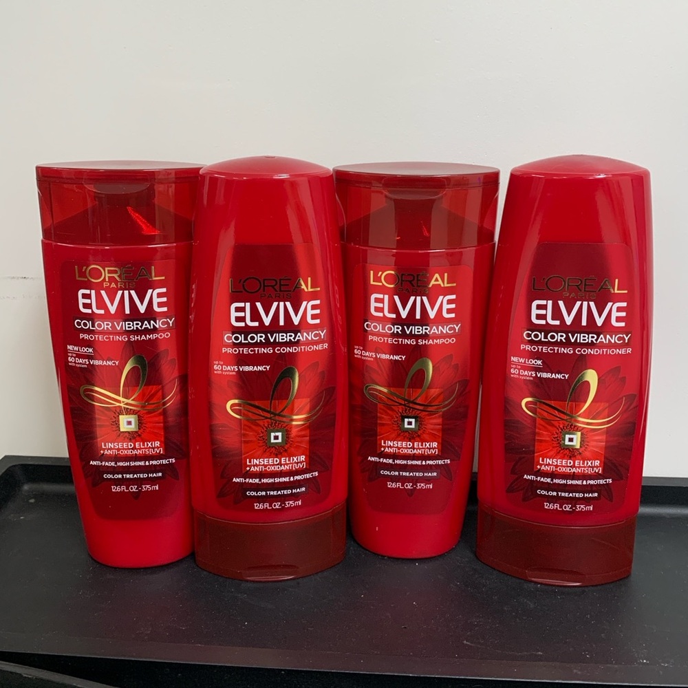 New 4x L’Oréal Elvive Color Vibrancy Shampoo and Conditioner Color Treated Hair